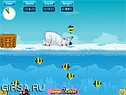 Флеш игра онлайн Рыбалка с полярным мишкей