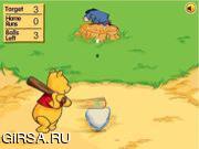 Флеш игра онлайн Винни Пух играет в бейсбол / Pooh Baseball Match 