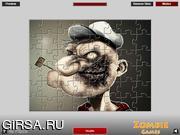 Флеш игра онлайн Папай - зомби пазл / Popeye Zombie Puzzle