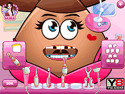 Флеш игра онлайн Проблемы с зубами девочки Поу