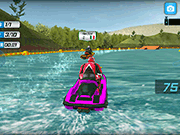 Флеш игра онлайн Моторная лодка гонки 3D