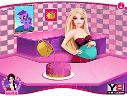 Флеш игра онлайн Беременная барби готови пирог для пони