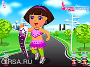 Флеш игра онлайн Милая Даша на коньках / Pretty Dora Roller Skating