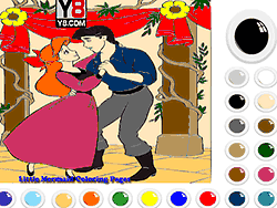 Флеш игра онлайн Раскраска принцесса Ариель и Эрик