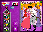 Флеш игра онлайн Принцесса Ариэль и Эрик онлайн раскраски / Princess Ariel  and Eric Online coloring 