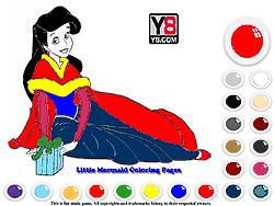 Флеш игра онлайн Раскраска принцесса Ариель / Princess Ariel Christmas Coloring