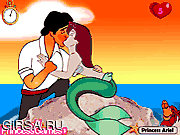 Флеш игра онлайн Поцелуй принцессы Ариель и принца / Princess Ariel Kissing Prince 