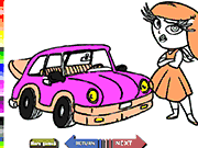 Флеш игра онлайн Принцесса Раскраска Автомобилей / Princess Car Coloring