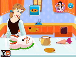 Флеш игра онлайн Принцесса золушка готовит пирог для кролика