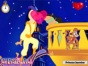 Флеш игра онлайн Принцесса Жасмин целует принца