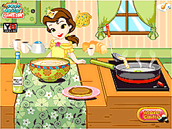 Флеш игра онлайн Кухня принцессы Белли готовим Блины