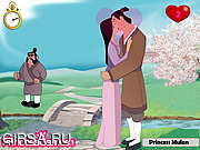 Флеш игра онлайн Принцесса Мулан и поцелуй принца / Princess Mulan Kissing Prince