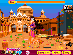 Флеш игра онлайн Очистка рынка принцессы / Princess Mulan Market Cleaning