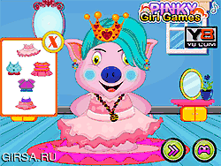 Флеш игра онлайн Принцесса Хрюшка Парикмахерская Игры / Princess Piggy Hair Salon Game