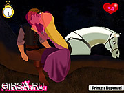 Флеш игра онлайн Принцесса Рапунзель и поцелуй принца