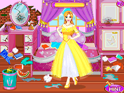 Флеш игра онлайн Принцесса убирается в комнате / Princess Room Makeover