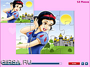 Флеш игра онлайн Белоснежка - пазл / Princess Snow White Jigsaw 