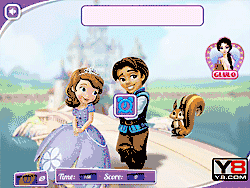 Флеш игра онлайн Принцесса София целуется