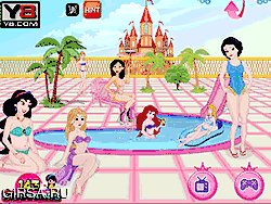 Флеш игра онлайн Обстановка в бассейне принцессы / Princess Swimming Pool Decor