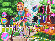 Флеш игра онлайн Принцесс Велотур / Princesses Bike Trip