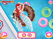 Флеш игра онлайн Принцесс расслабляюсь в бассейне