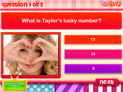 Флеш игра онлайн Что вы знаете о Тейлор Свифт? / Quiz - Do you know Taylor Swift? 