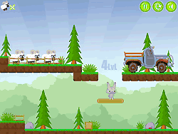 Флеш игра онлайн Кролик спасает овцу / Rabbit Lifeguard Sheep