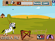 Флеш игра онлайн Гоночная зебра / Racing Zebra