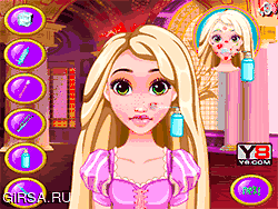 Флеш игра онлайн Рапунцель Доктор Кожи Лица / Rapunzel Facial Skin Doctor