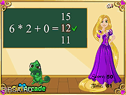 Флеш игра онлайн Рапунцель Экзамен По Математике / Rapunzel Math Exam
