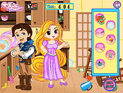 Флеш игра онлайн Беспорядок на кухне Рамунцель / Rapunzel Messy Kitchen