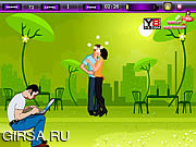 Флеш игра онлайн Романтическая пара Поцелуй