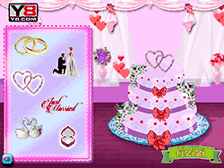 Флеш игра онлайн Свадьба в розах - готовим торт