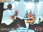 Флеш игра онлайн Санта на мотоцикле / Santa On Motorbike