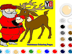 Флеш игра онлайн Раскраска Санта и олени