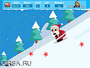 Флеш игра онлайн Санта На Лыжах / Santa Ski