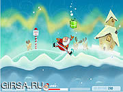 Флеш игра онлайн Подарок прыжок Санты / Santa's Gift Jump