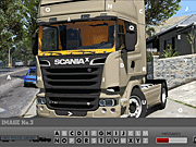 Флеш игра онлайн Скания Грузовые Автомобили Скрытые Буквы / Scania Trucks Hidden Letters