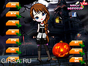 Флеш игра онлайн Вечеринка в стиле Хэллуина / Scary Cute Girl Dress Up