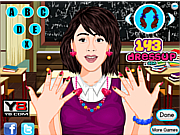 Флеш игра онлайн Школьница симпатичный дизайн ногтей
