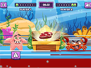 Флеш игра онлайн Морское Чудовище Пищевыми Продуктами Дуэль / Sea Monster Food Duel