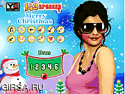 Флеш игра онлайн Селена Гомес Рождественский Макияж / Selena Gomez Christmas Makeover