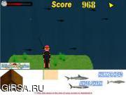 Флеш игра онлайн Shark Fishing