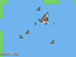 Флеш игра онлайн Озеро Акул Рыбака