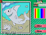 Флеш игра онлайн Акулы. Раскраска / Shark Tales Coloring