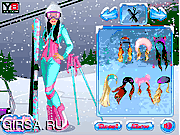 Флеш игра онлайн Барби на лыжах / Skiing Barbie 