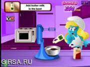Флеш игра онлайн Торт для Смурфит / Smurfette Cake