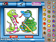 Флеш игра онлайн Змей Онлайн Раскраски / Snakes Online Coloring