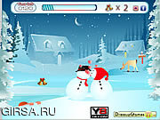 Флеш игра онлайн Прикольный снежный поцелуй