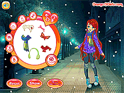 Флеш игра онлайн Пара в ночь снегопада